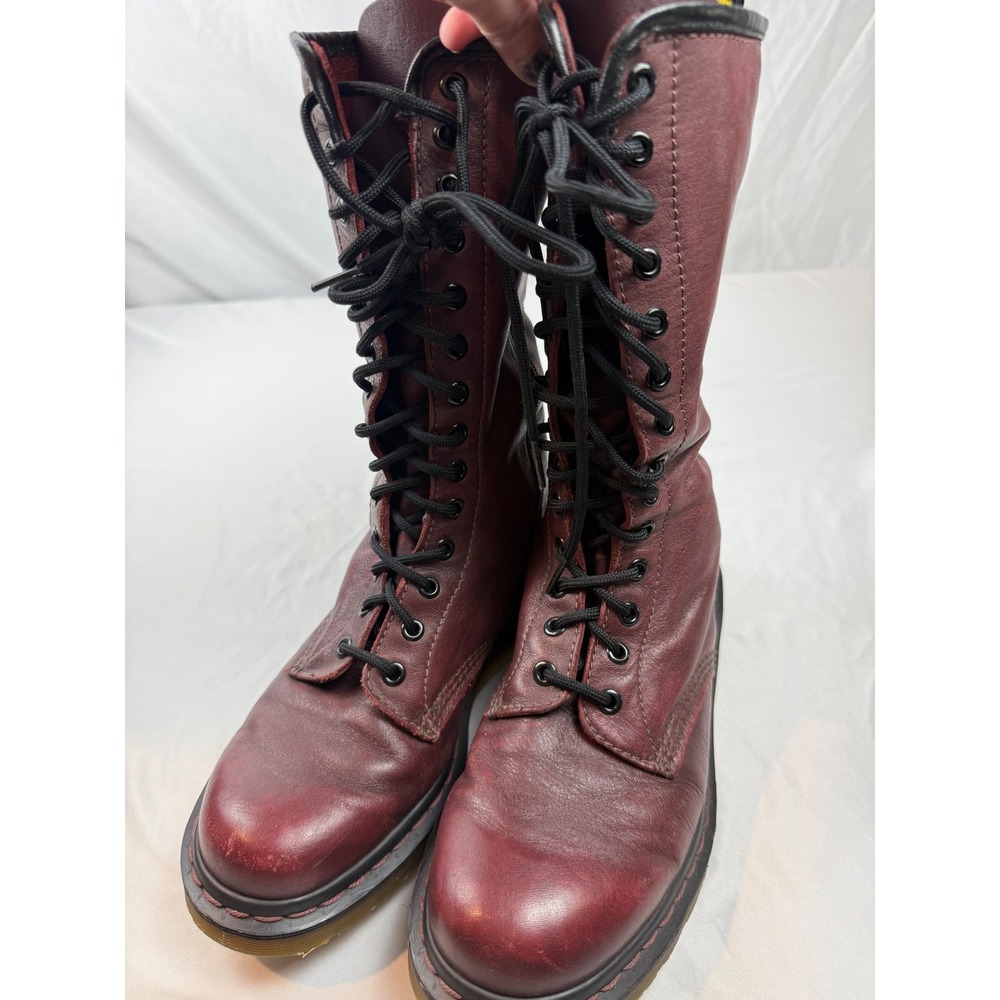 Dr. Martens Size 9 Vintage Y2K Made in England Oxblood Tall Leather Boots